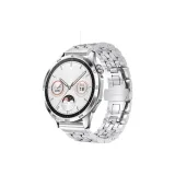 Пятибусинный браслет из бамбука и стали - серебряный