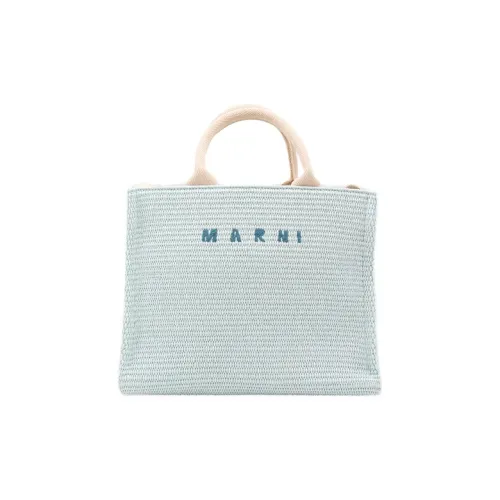 Marni Cotton с полиамидным нейлоновым тоут-сумкой сумкой для покупок сумкой на плечо маленькая сумка женская светло-синяя