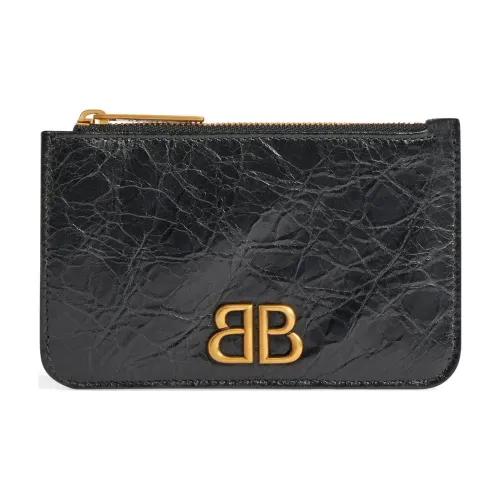 Balenciaga С наполнителем Fine Grained Sheepskin Coin Wallet Card Holder Женский Черный