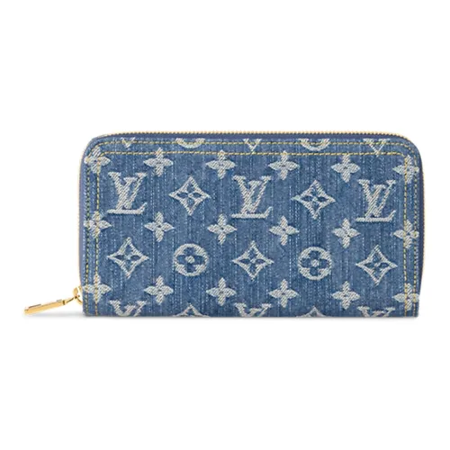 LOUIS VUITTON Zippy Denim Wallet Standard Women's Blue LOUIS VUITTON Zippy Деним Кошелек Стандартный Женский Синий