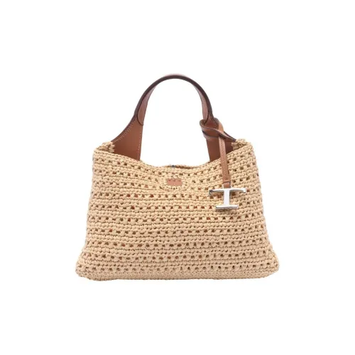 TOD'S Timeless Raffia Calfskin Crossbody Bag Shoulder Bag Women's Brown