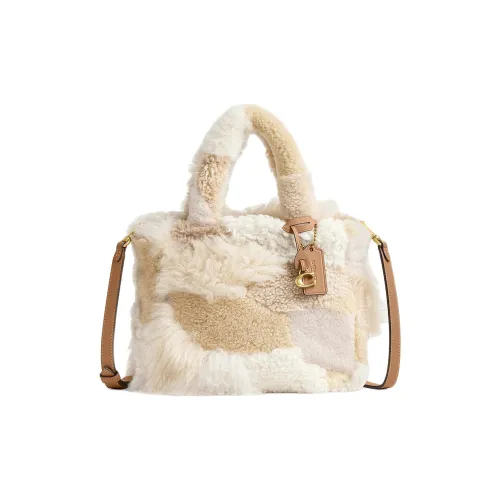 COACH Овчина Тоут Сумка Сумка для покупок Сумка Сумка через плечо Сумка через плечо Маленькая Женская Бежевая