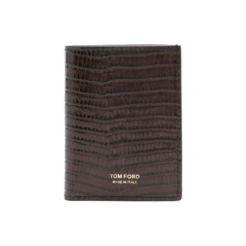 TOM FORD Men's Calfskin Card Holder Cedar Brown