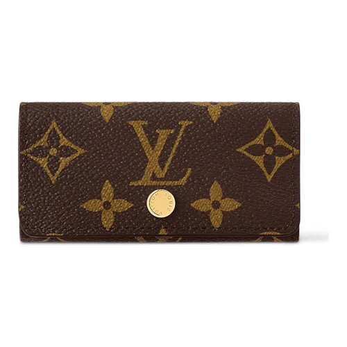 LOUIS VUITTON Монограмма Холст Key Pouch Женские Коричневый Синий