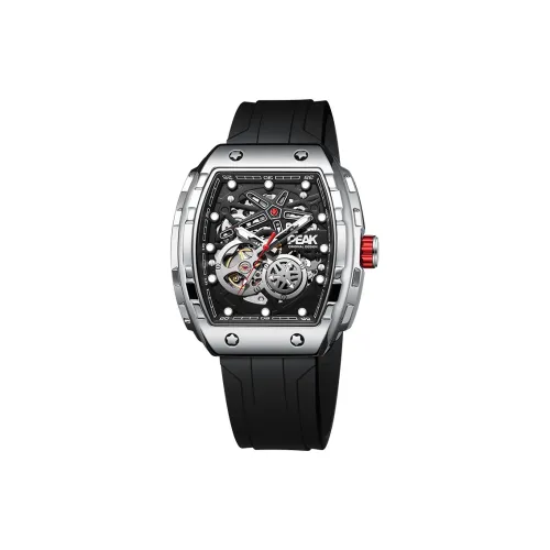 PEAK Race Collection Наручные часы Механический механизм Силиконовый ремешок Часы Мужские Часы Силиконовый ремешок Черепный циферблат