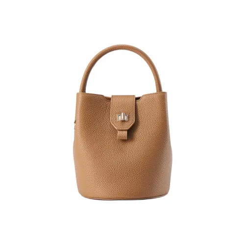 EMNI Коровья кожа Togo Ведрообразная сумка Сумка через плечо Сумка среднего размера Женская Цвет печенья