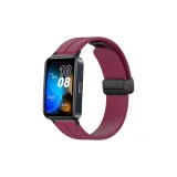 Складная застежка, силиконовый ремешок, бургундский цвет