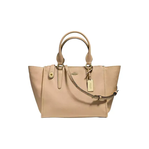 COACH Crosby Кожа Сумка Большая Женская Бежевая