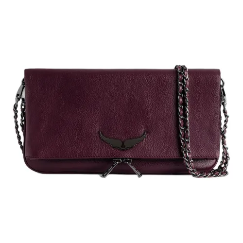 Zadig Voltaire Коровья кожа Одно плечо Через плечо Клатч Женский Бургунди