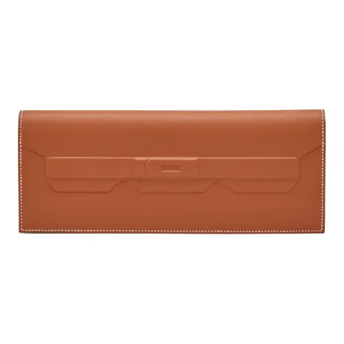 HERMES Birkin Swift Кожа Клатч Кошелек Женские 37 Золотисто-коричневый