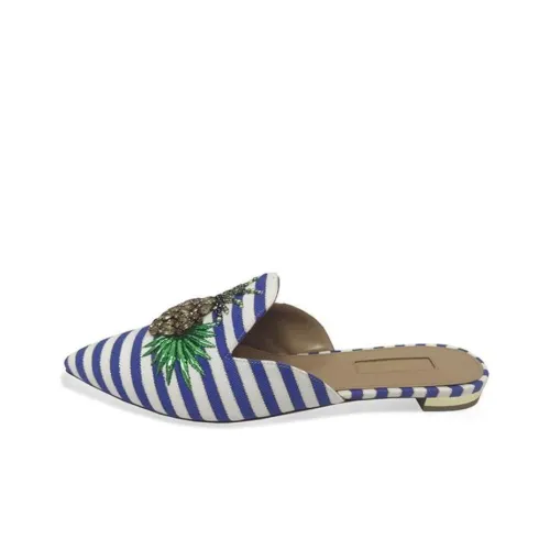 AQUAZZURA Домашние тапочки Женские Синий Белый Зеленый
