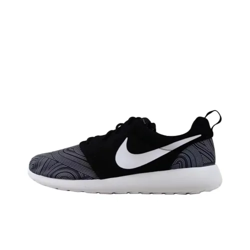 Nike Roshe One Амортизация и Дышащий Низкий Топ Повседневные Беговые Кроссовки Унисекс Серый Черный