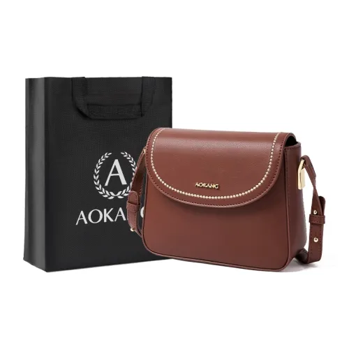 AOKANG Коровья кожа Маленькая квадратная сумка Сумка через плечо Маленькая Женская Карамельный кофейный Кремовый абрикос Классический черный