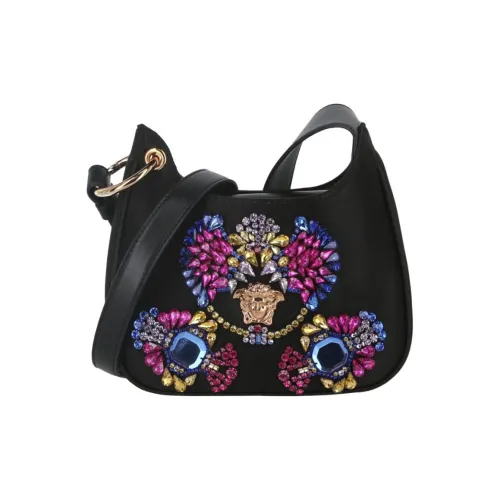 VERSACE La Medusa Нейлоновая сумка-хобо сумка через плечо мини женская черная