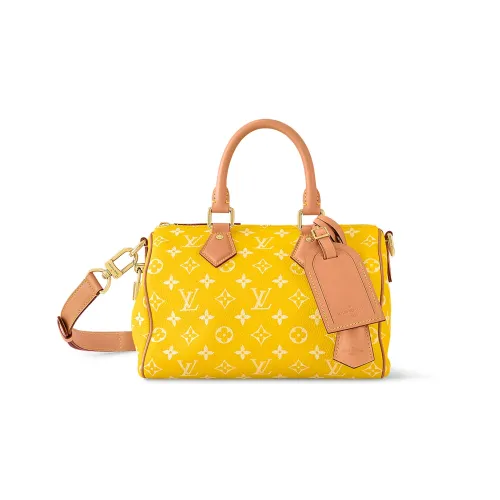 LOUIS VUITTON Speedy Кожа Подушка Сумка Сумка через плечо Сумка Мужская Желтая