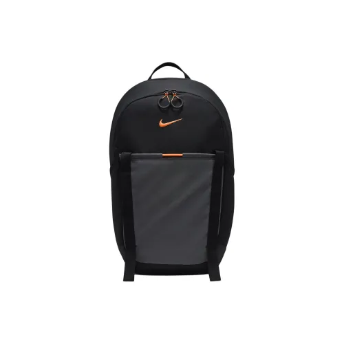 Nike Ткань Рюкзак Стандартный Унисекс Черный Угольно-черный Голландский оранжевый