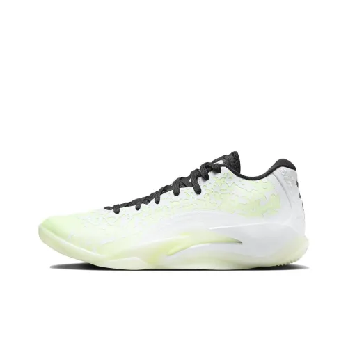 Джордан Zion 3 'Нет Гатс' Амортизаторы Нижняя юбка Резистентный Низкий Топ Баскетбольные кроссовки Мужской Зеленый