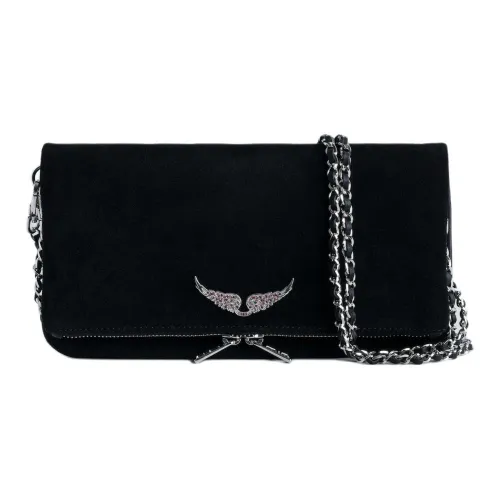 Zadig Voltaire Замша Одно плечо Через плечо Клатч Женский Черный