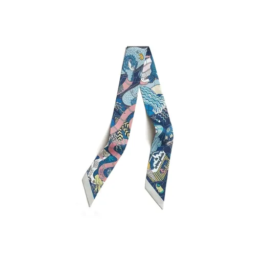 HERMES Шелковые шарфы Женские Синий