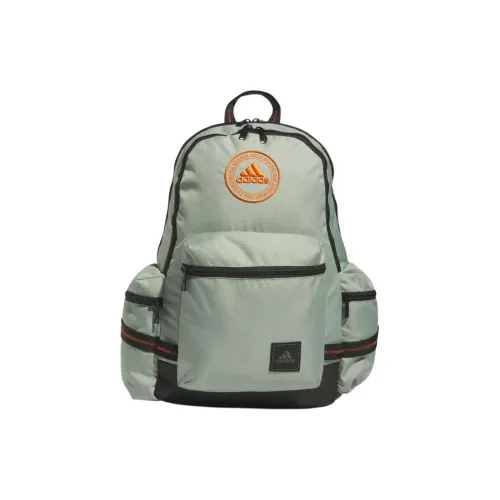 Adidas Переработанный полиэстер рюкзак Unisex Light зеленый и оранжевый