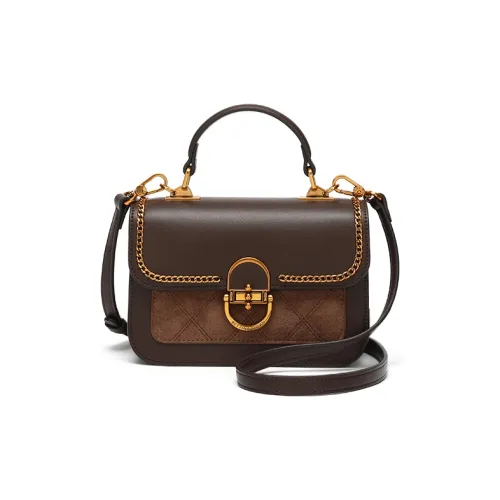 BETTINA VIVIAN ПУ (полиуретан) Текстильная смесь Сумка через плечо Сумка обычная Женская Кофе