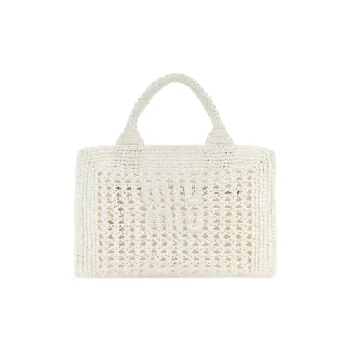 MIU MIU Сумка через плечо из ткани женская белая