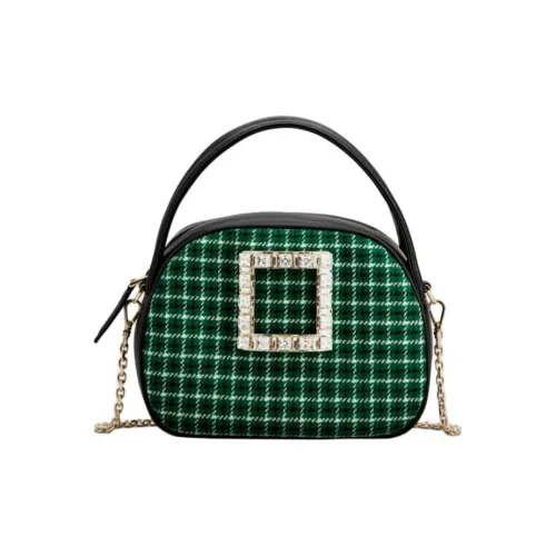 Roger Vivier Ткань с овчиной сумка через плечо сумка среднего размера женская зеленая