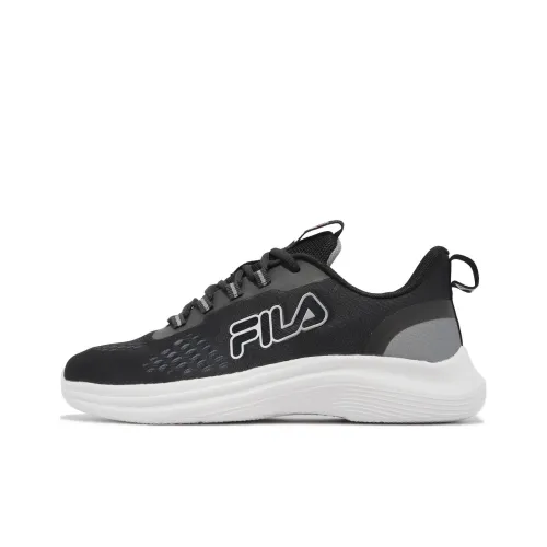 FILA J923W Устойчивый к истиранию Дышащие Низкие Беговые кроссовки Мужские Черный Белый