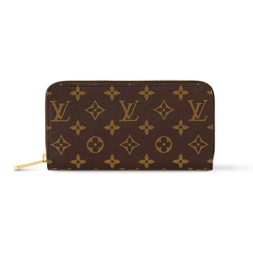 LOUIS VUITTON Zippy Монограмма Холст Кошелек Женские Коричневый Зеленый