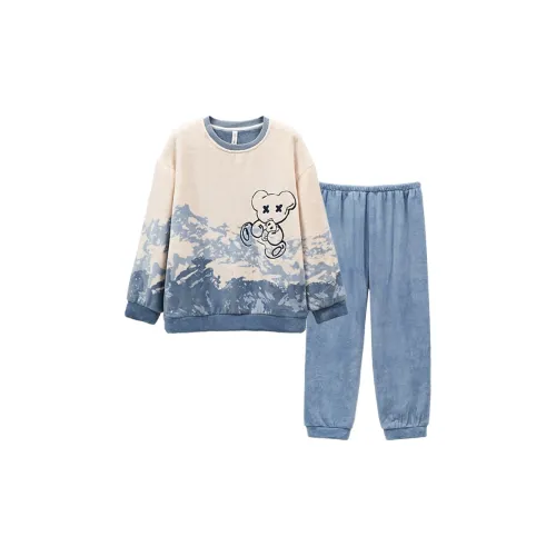 Qin Jing Медведь Синий Мужской Пижамный Комплект