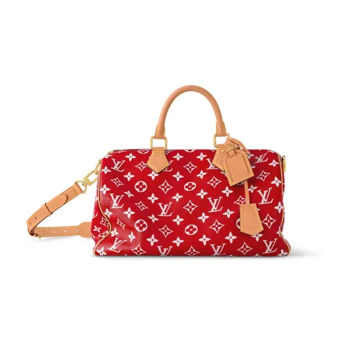 LOUIS VUITTON Speedy Кожа Подушка Сумка Сумка через плечо Сумка Мужская Красная