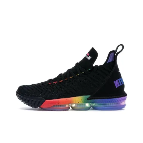 Nike Lebron 16 Противоскользящий и Дышащий Низкий Топ Баскетбольные Кроссовки Мужские Черный Фиолетовый