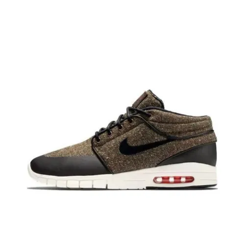 nike SB Stefan Janoski Max MID Амортизация Износостойкий Низкий Топ Повседневная Обувь Унисекс Черный Золото