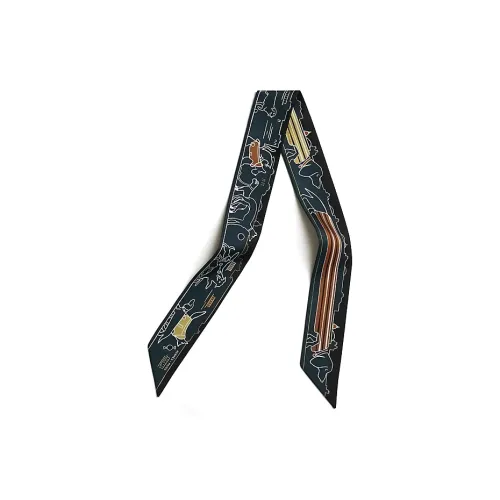 HERMES Шелковые шарфы Унисекс Черный