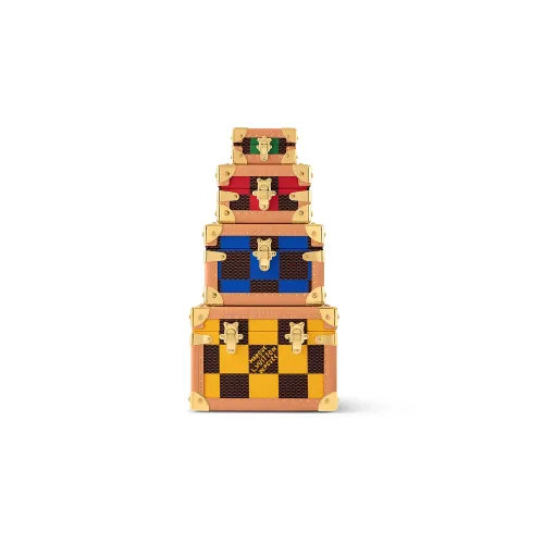 LOUIS VUITTON Malle Pyramide Холст с кожей Хранение Коробка Твердый Чехол Мужской Многоцветный