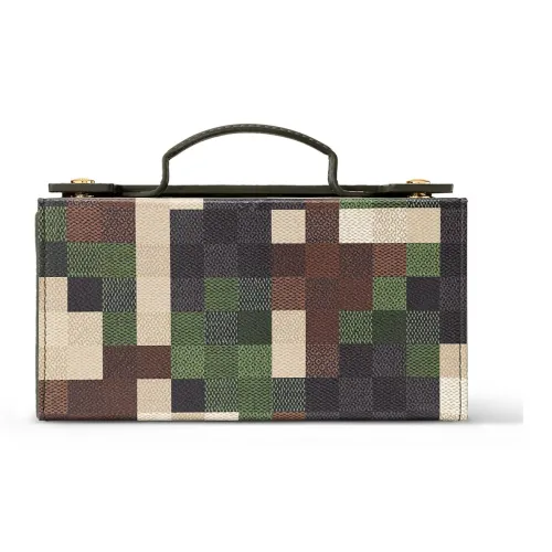 LOUIS VUITTON Покрытый холст с кожаными вставками Набор для ухода за обувью Хранение Коробка Мужской Зеленый