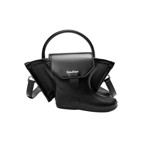 PabePabe Полиэстер Дождь Boot Сумка Портативная Сумка через плечо Маленькая Женская Чисто Черная Черно-Желтая Черно-Синяя