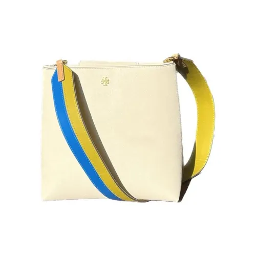 Tory Burch Emerson Кожа Ведрообразная Сумка через плечо Женская Кремово-белая