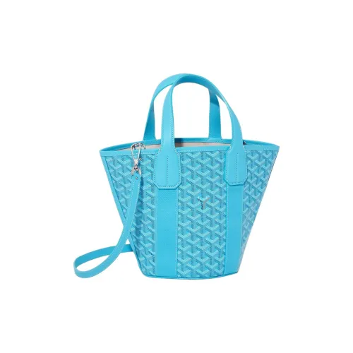 GOYARD Belharra Холщовая кожа Тоут Корзинка-сумка Ручная сумка Сумка через плечо Маленькая Женская Бирюзовый Синий