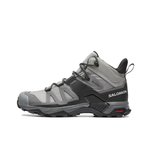 Salomon X Ultra 4 Амортизация Износостойкий Высокий Топ Уличная Обувь Мужская Серый Черный