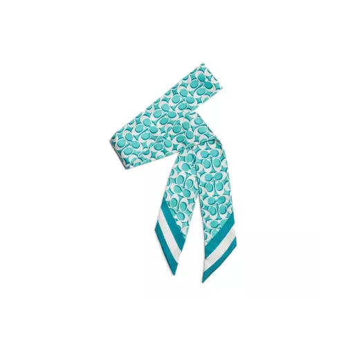 COACH Шелковые шарфы Женские Синий