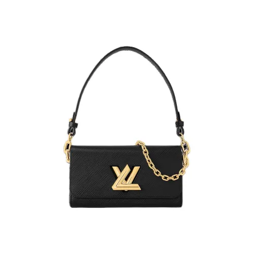 LOUIS VUITTON Twist Глянцевая Покрытие Телячья Кожа Сумка через плечо Женская Черная