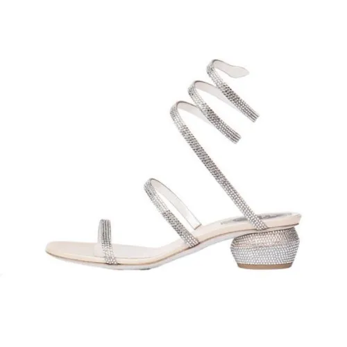 RENE CAOVILLA One Ремешок Сандалии 4CM Женские Серебряные