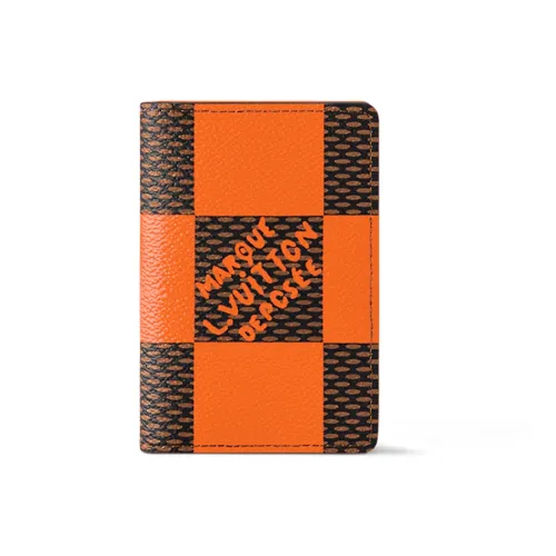 LOUIS VUITTON Покрытый холст Кошелек Мужской Оранжевый