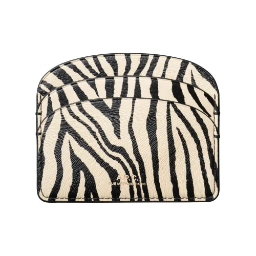 A.P.C Коровья кожа Держатель для карт Женский Черный и Бежевый