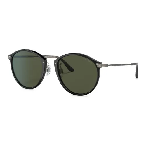 GIORGIO ARMANI Ацетат Круглые Солнцезащитные очки Мужские Черные