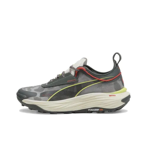 PUMA Voyage Nitro противоскользящие низкие беговые кроссовки для женщин серо-желтые