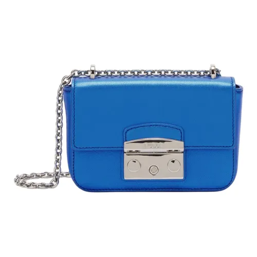 Furla Metropolis Collection Телячья кожа Сумка через плечо Мини Женская Кобальтовый синий
