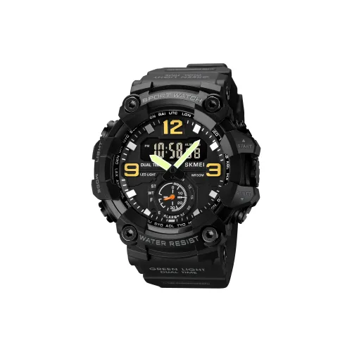 SKMEI Электронный Механизм ПУ (полиуретан) Ремешок Часы Мужские Черный Циферблат