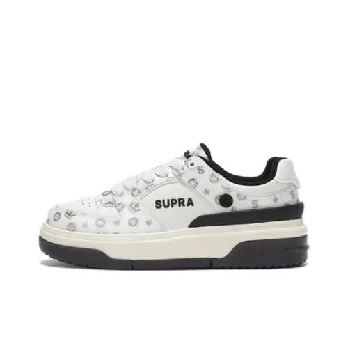 Кроссовки SUPRA для скейтбординга Low Top Белый Черный Унисекс